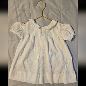 Vintage Handmade Linen Embroidered MADERIA Baby Dress